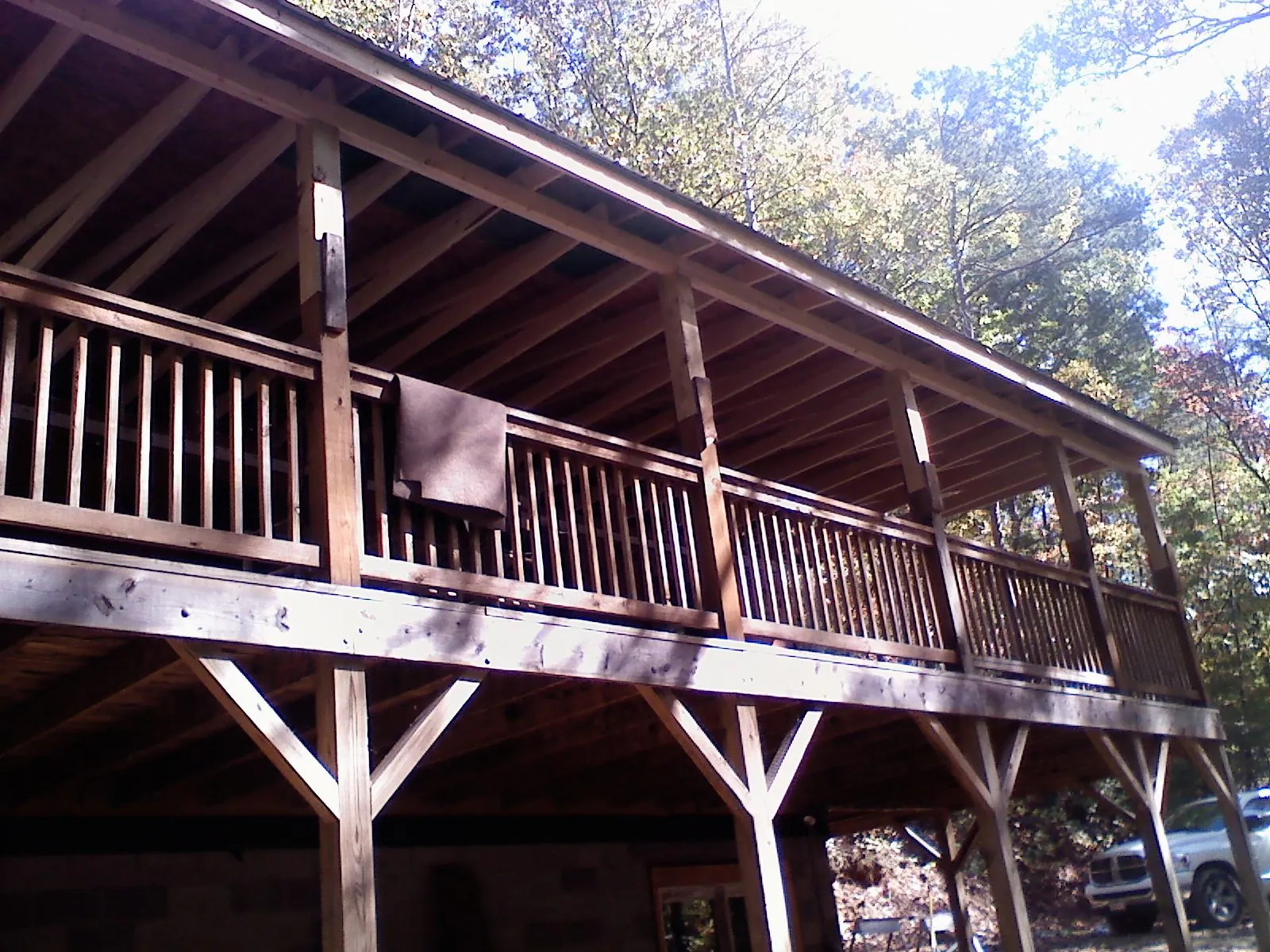 Timber framing under a new elevated porch and deck — Roof Leak Repair in Montchanin by Roofing Brothers